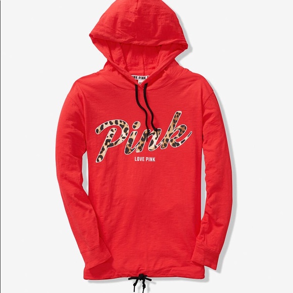 PINK Victoria's Secret Tops - 💕VS PINK LIGHTWEIGHT CAMPUS PULLOVER RED